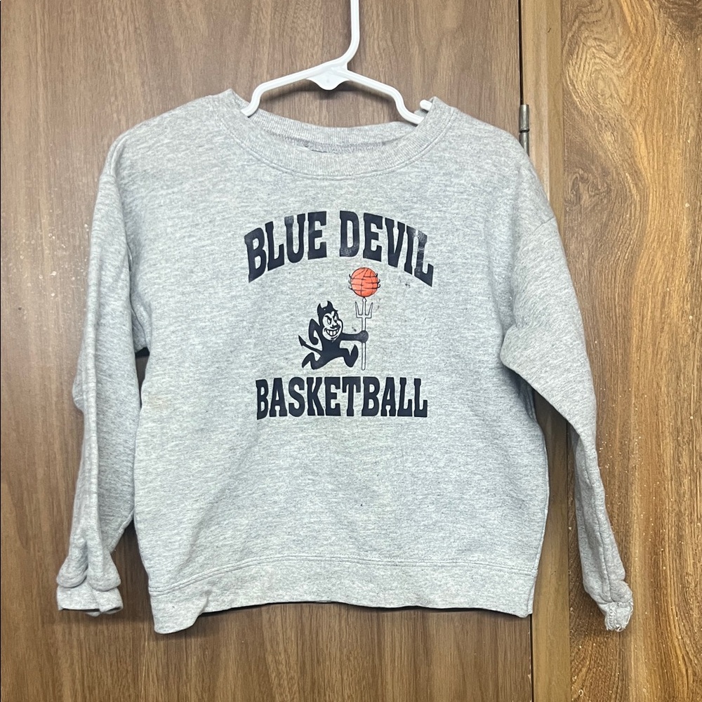 Blue Devil Basketball Kids Gray Sweatshirt